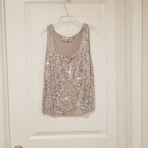 Newport news silver sequence tank top